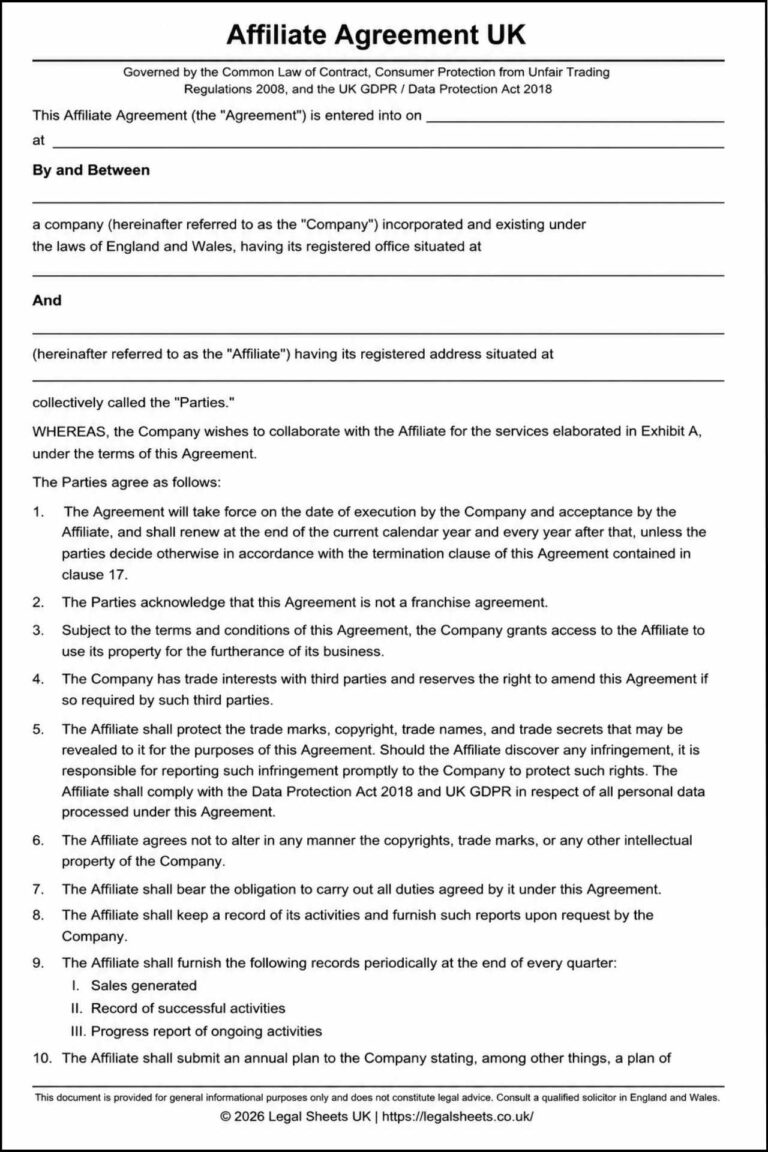 Affiliate Agreement