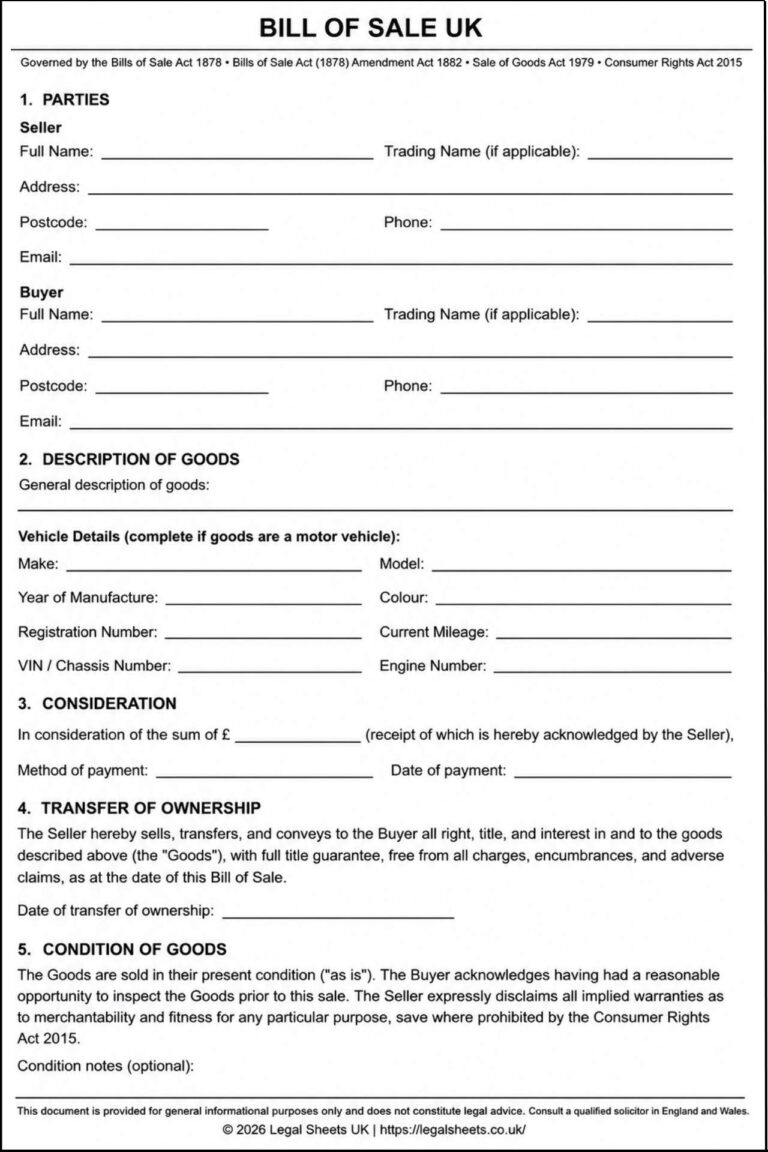 Bill of Sale