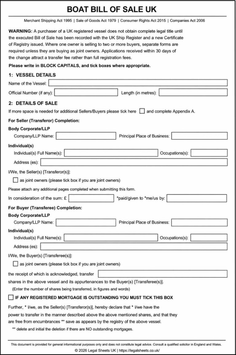 Boat Bill Of Sale