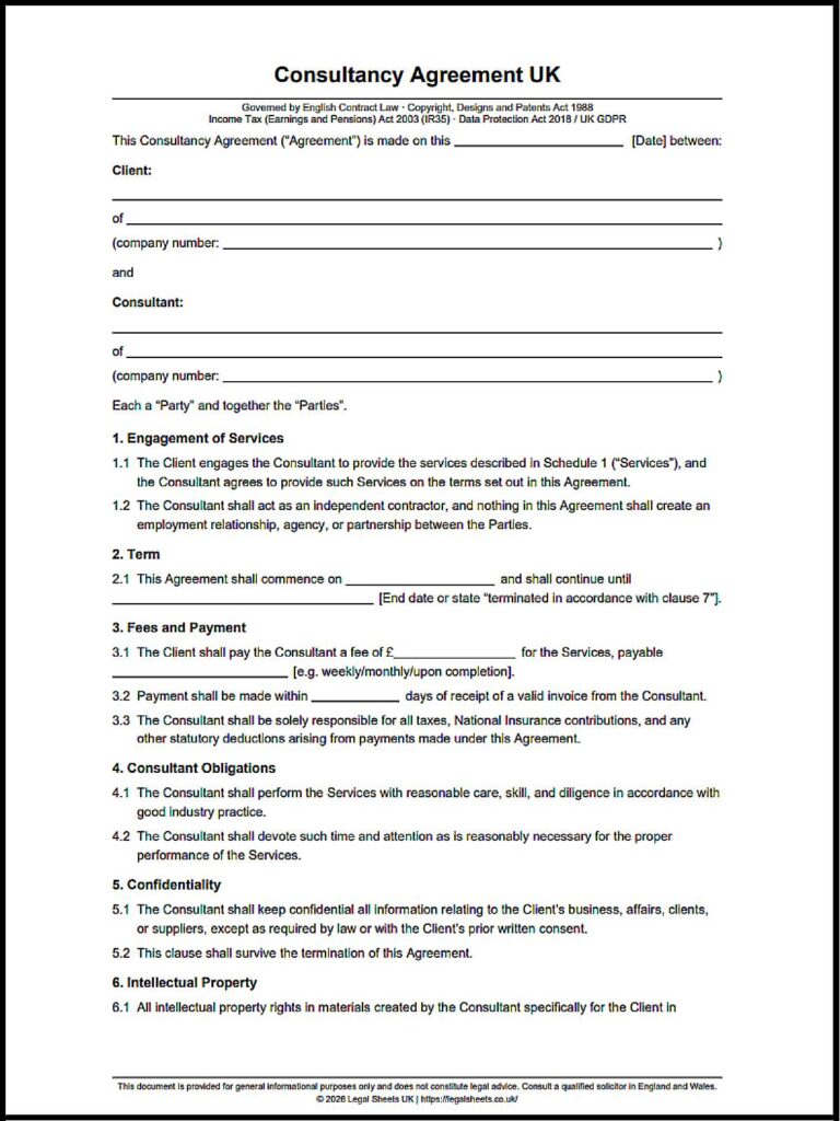 Consultancy Agreement