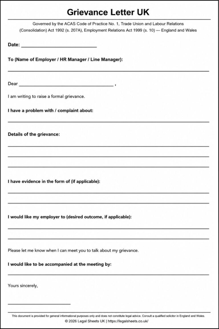 Grievance Letter