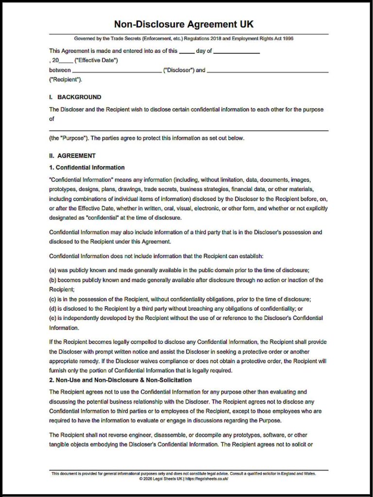 Non Disclosure Agreement