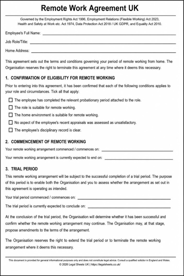 Remote Work Agreement