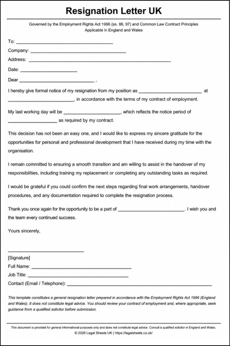 Resignation Letter