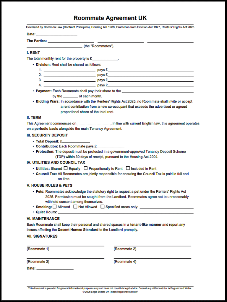 Roommate Agreement
