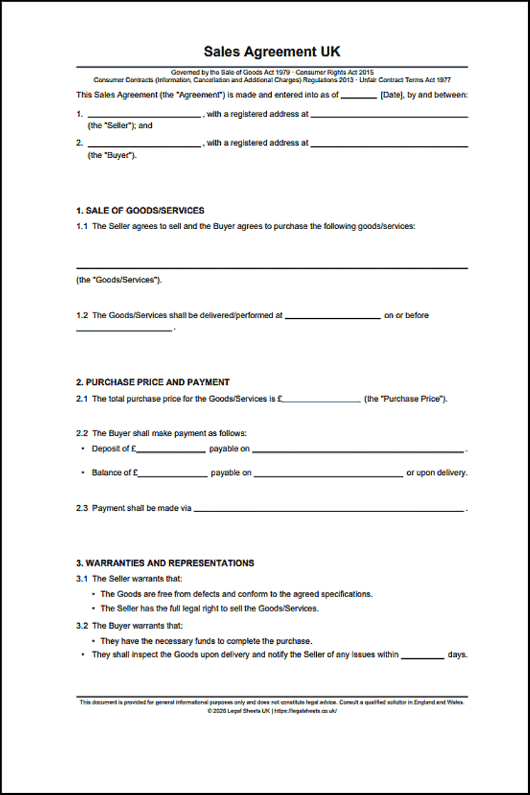 Sales Agreement