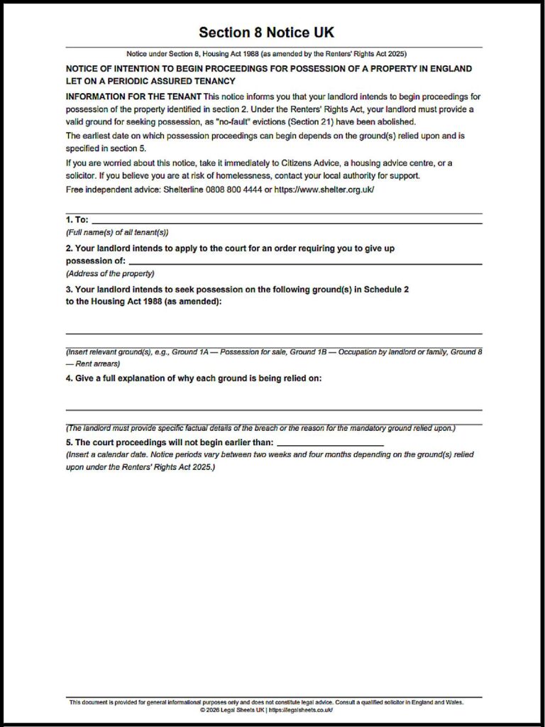 Section 8 Notice