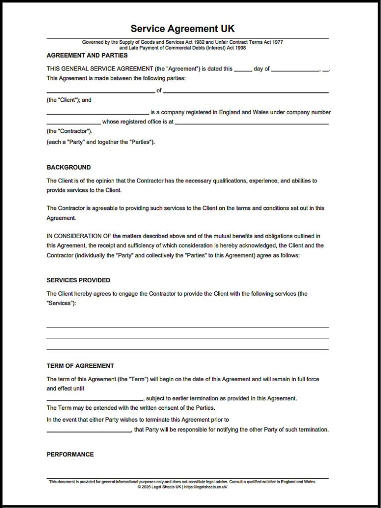 Service Agreement