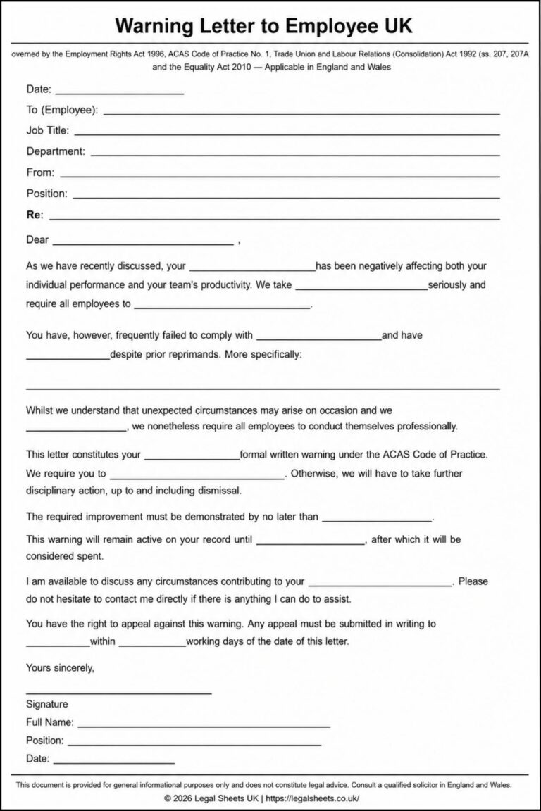 Warning Letter to Employee