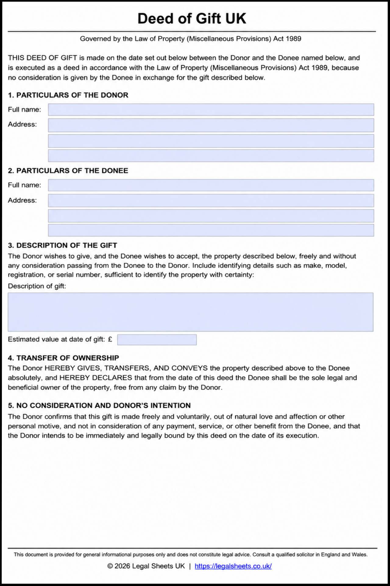 Deed of Gift