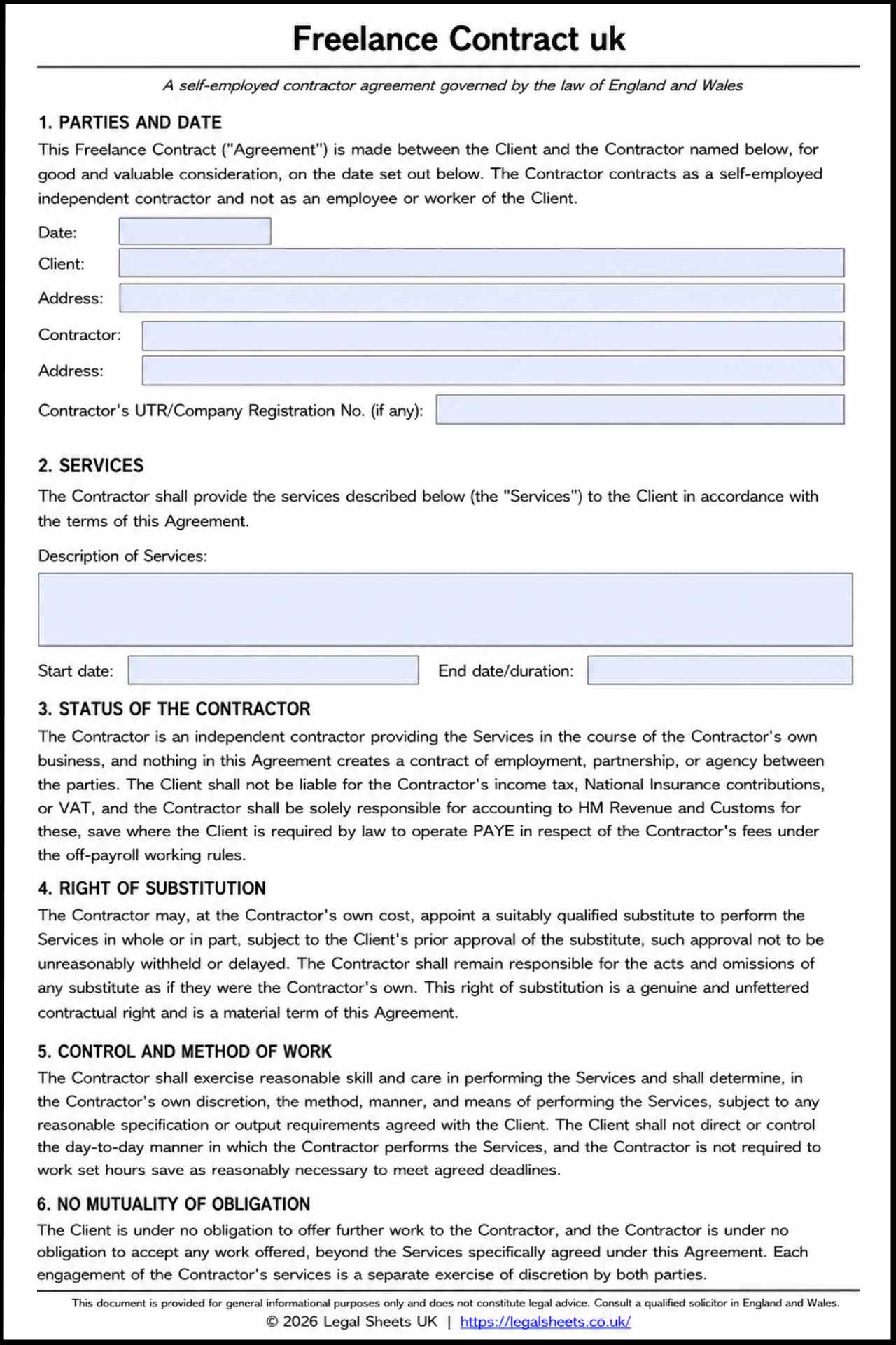 Freelance Contract